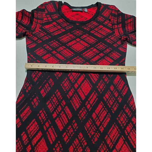 Nina Leonard Womens Red Sweater Dress SIze Small Mermaid Office Bodycon Cocktail - Picture 4 of 8